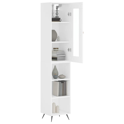 Highboard White 34.5x34x180 cm Engineered Wood