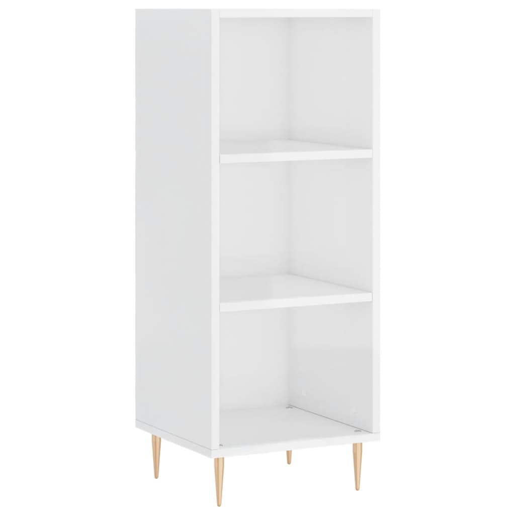 Highboard High Gloss White 34.5x34x180 cm Engineered Wood