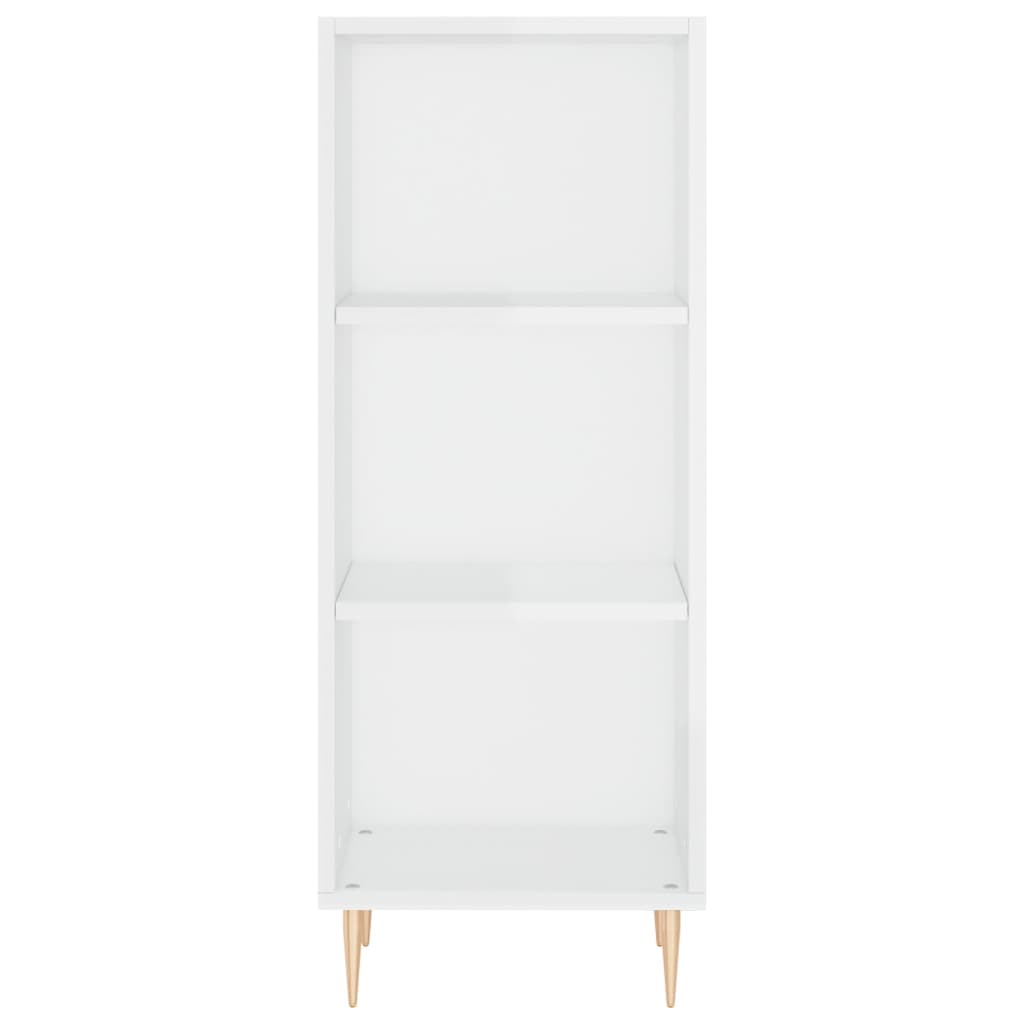 Highboard High Gloss White 34.5x34x180 cm Engineered Wood