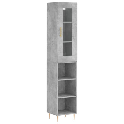 Highboard Concrete Grey 34.5x34x180 cm Engineered Wood