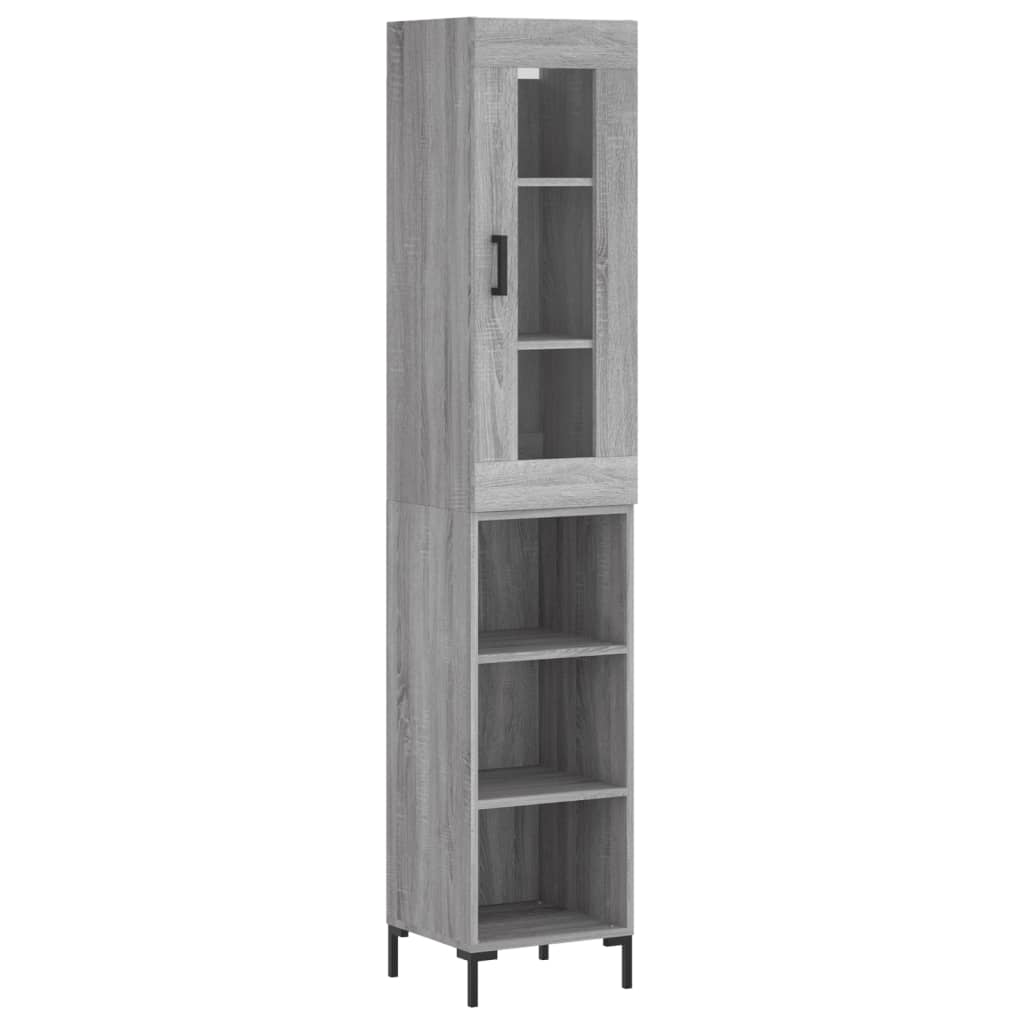 Highboard Grey Sonoma 34.5x34x180 cm Engineered Wood