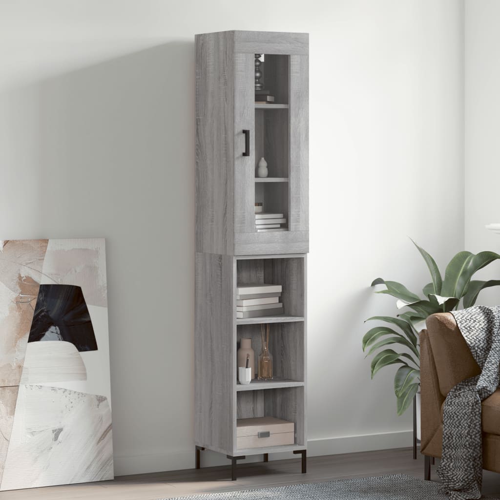 Highboard Grey Sonoma 34.5x34x180 cm Engineered Wood