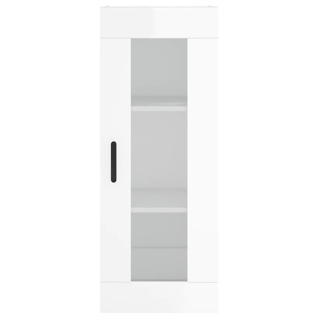 Highboard High Gloss White 34.5x34x180 cm Engineered Wood