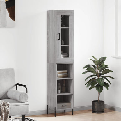 Highboard Grey Sonoma 34.5x34x180 cm Engineered Wood