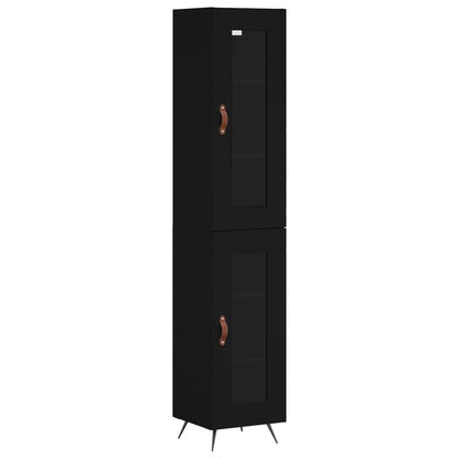 Highboard Black 34.5x34x180 cm Engineered Wood