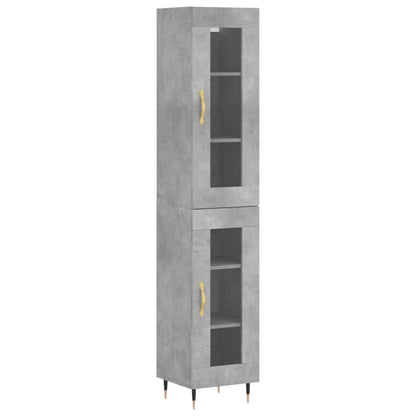 Highboard Concrete Grey 34.5x34x180 cm Engineered Wood