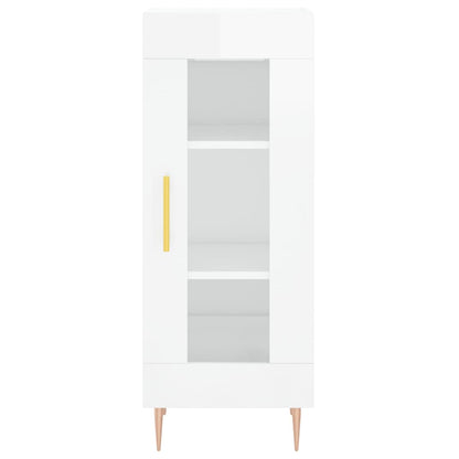 Highboard High Gloss White 34.5x34x180 cm Engineered Wood