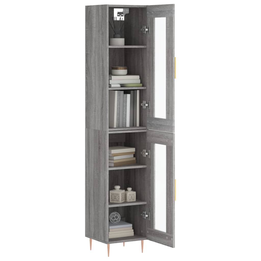 Highboard Grey Sonoma 34.5x34x180 cm Engineered Wood