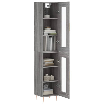 Highboard Grey Sonoma 34.5x34x180 cm Engineered Wood