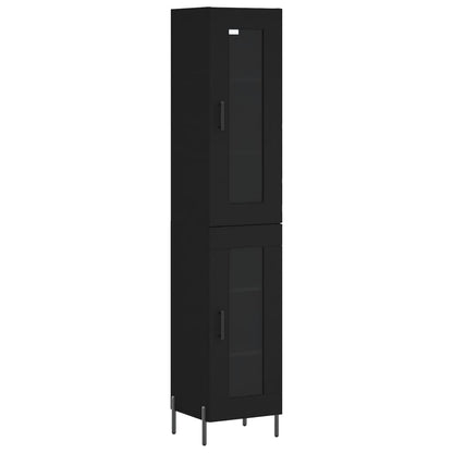 Highboard Black 34.5x34x180 cm Engineered Wood