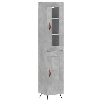 Highboard Concrete Grey 34.5x34x180 cm Engineered Wood