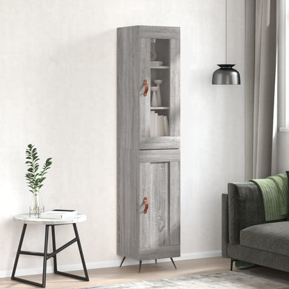 Highboard Grey Sonoma 34.5x34x180 cm Engineered Wood