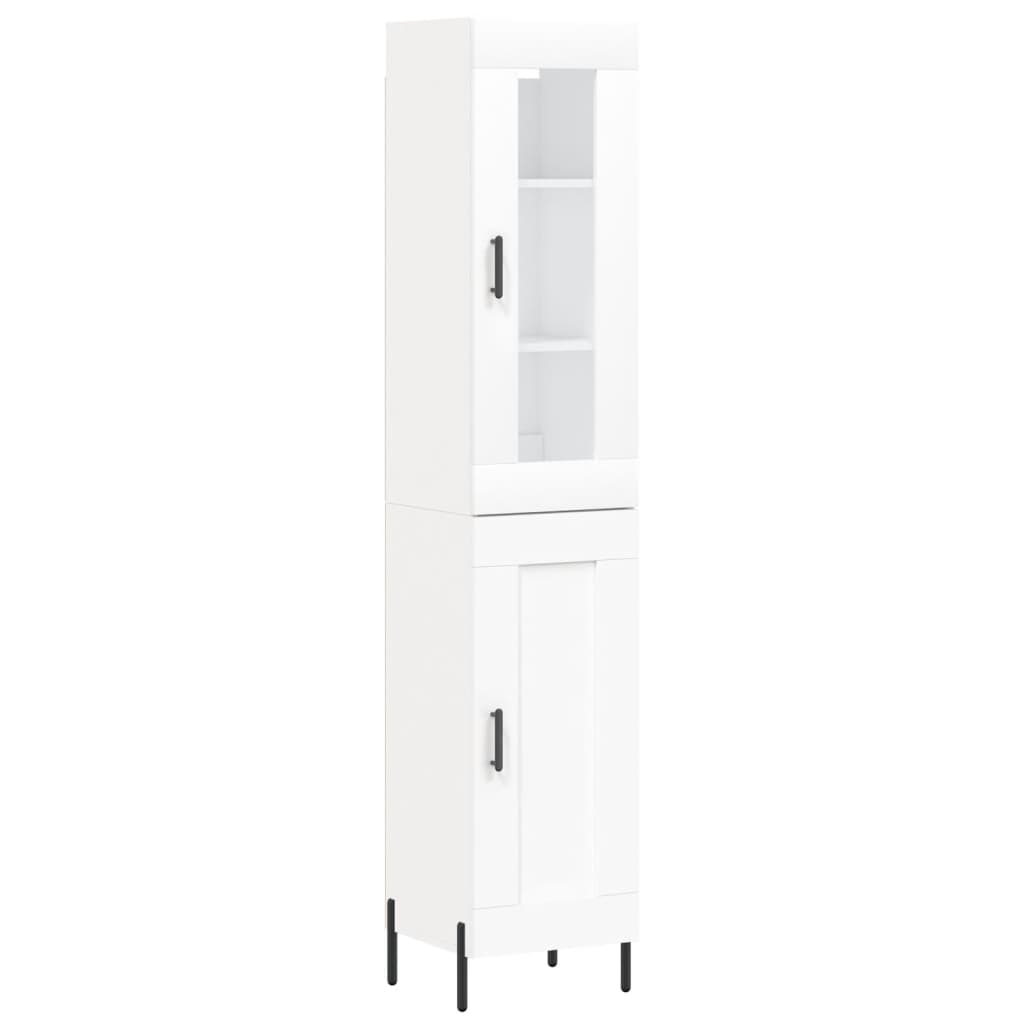 Highboard White 34.5x34x180 cm Engineered Wood