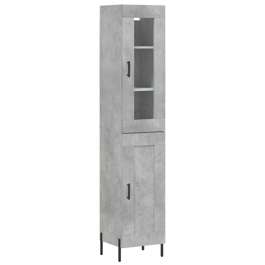 Highboard Concrete Grey 34.5x34x180 cm Engineered Wood