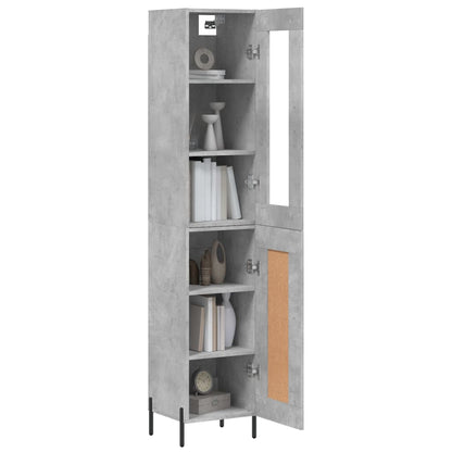 Highboard Concrete Grey 34.5x34x180 cm Engineered Wood