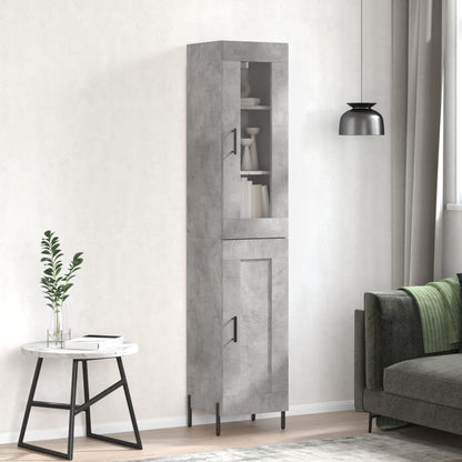 Highboard Concrete Grey 34.5x34x180 cm Engineered Wood