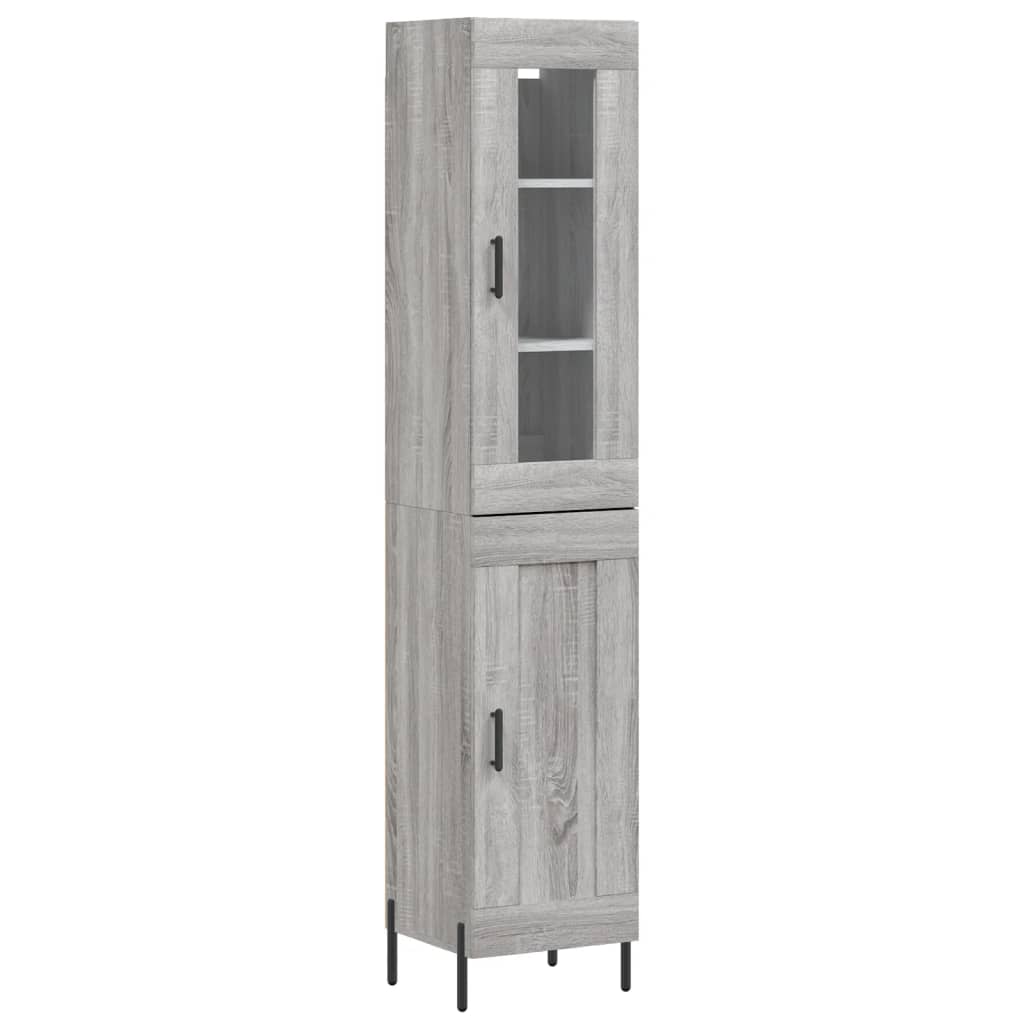 Highboard Grey Sonoma 34.5x34x180 cm Engineered Wood