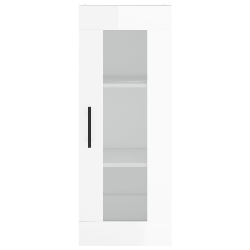 Highboard High Gloss White 34.5x34x180 cm Engineered Wood