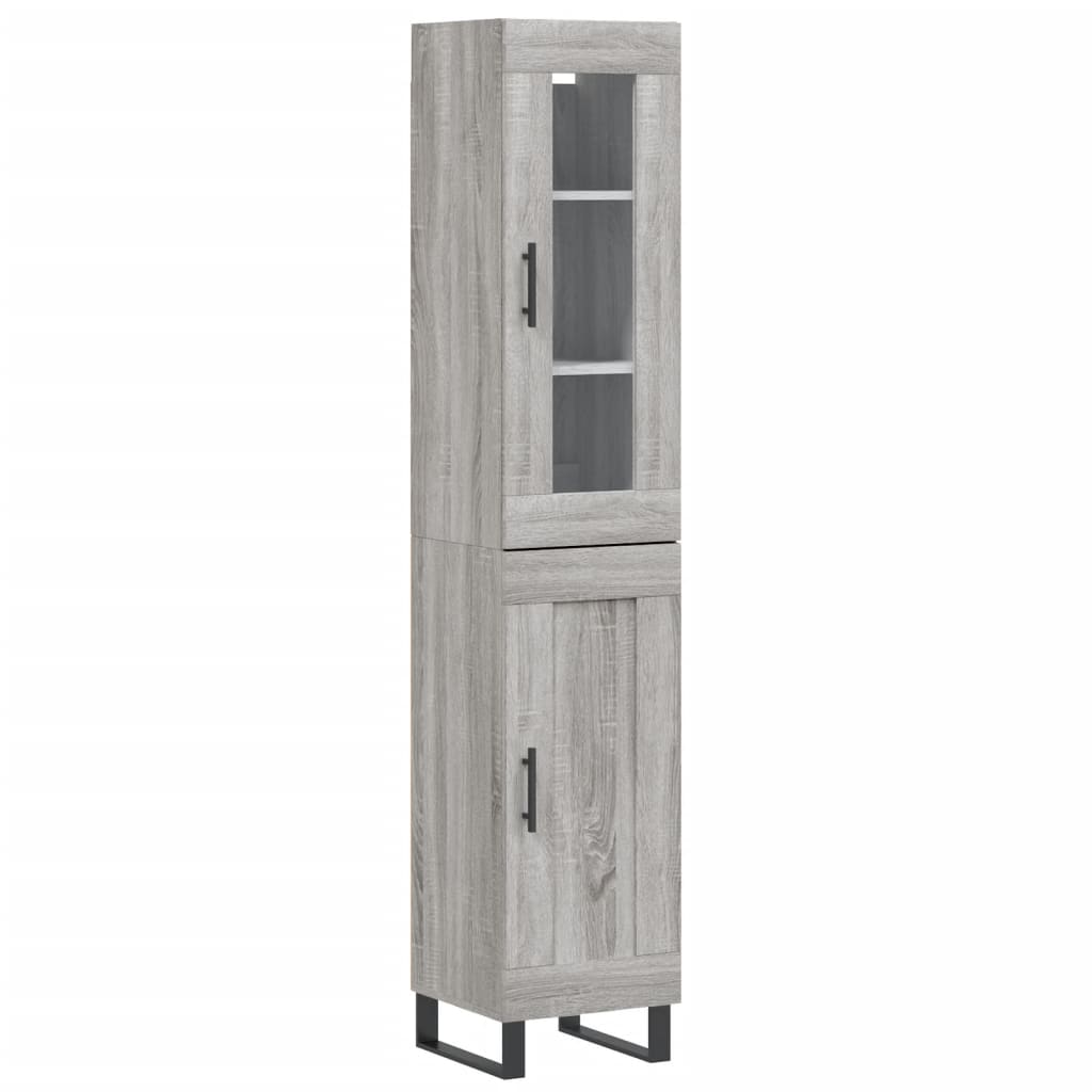 Highboard Grey Sonoma 34.5x34x180 cm Engineered Wood