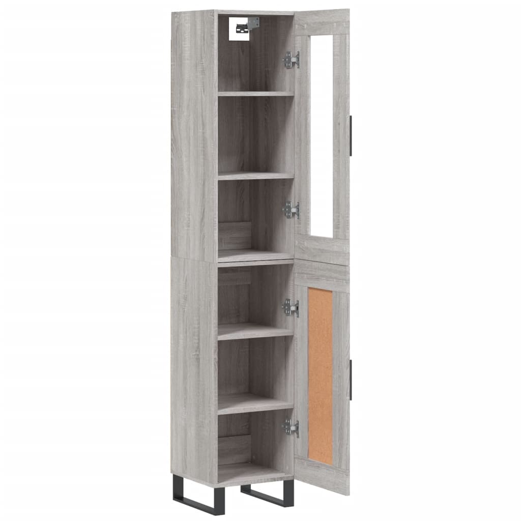 Highboard Grey Sonoma 34.5x34x180 cm Engineered Wood