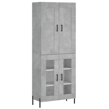 Highboard Concrete Grey 69.5x34x180 cm Engineered Wood