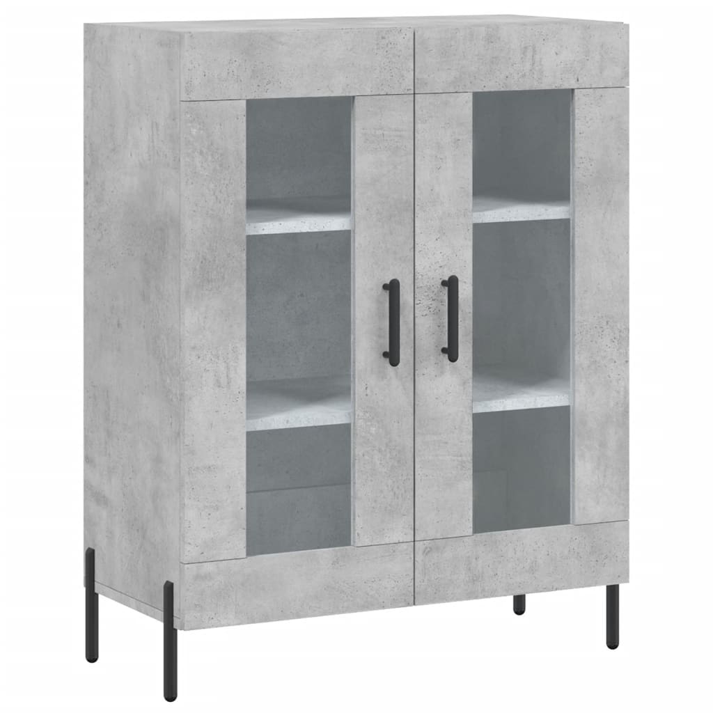 Highboard Concrete Grey 69.5x34x180 cm Engineered Wood