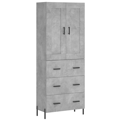 Highboard Concrete Grey 69.5x34x180 cm Engineered Wood