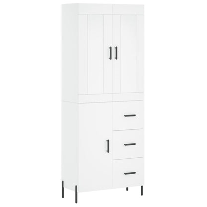 Highboard White 69.5x34x180 cm Engineered Wood