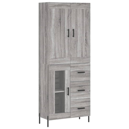 Highboard Grey Sonoma 69.5x34x180 cm Engineered Wood