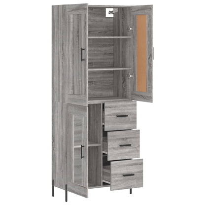 Highboard Grey Sonoma 69.5x34x180 cm Engineered Wood