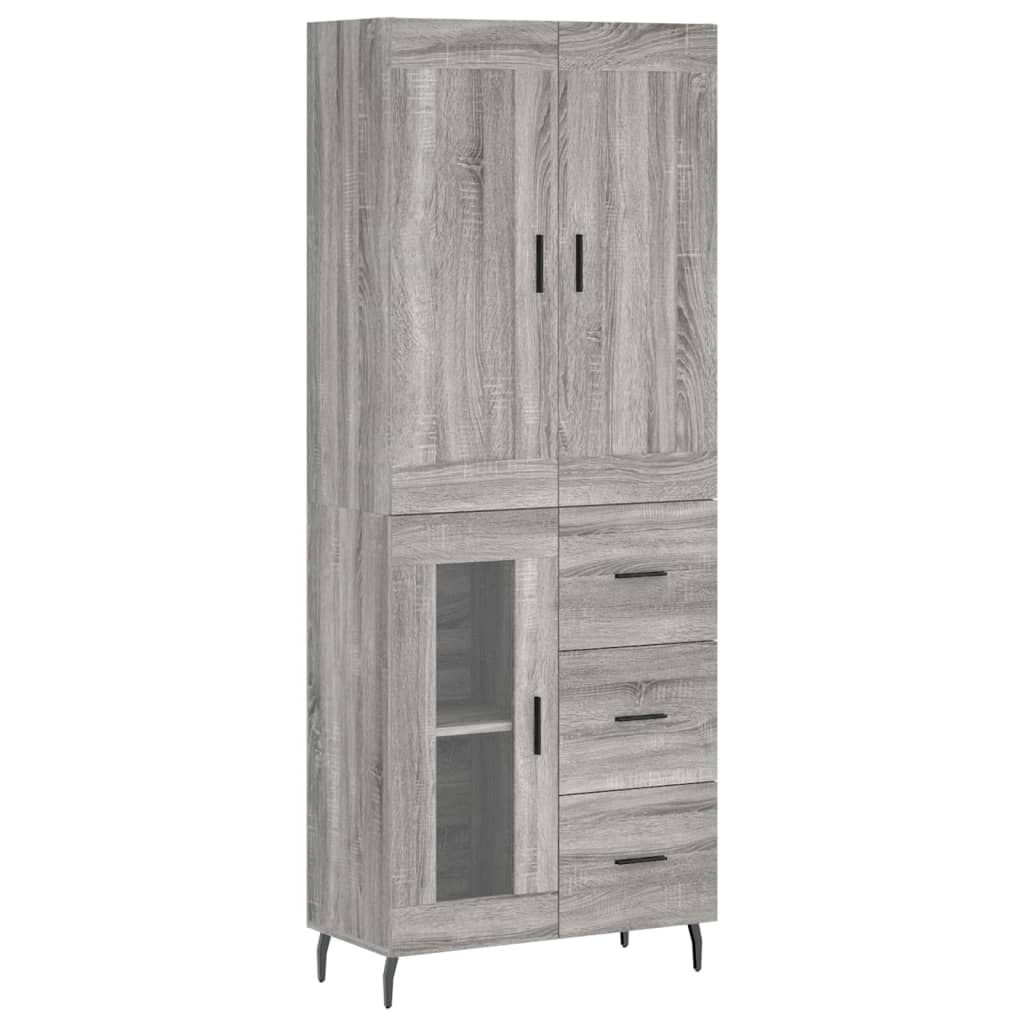 Highboard Grey Sonoma 69.5x34x180 cm Engineered Wood