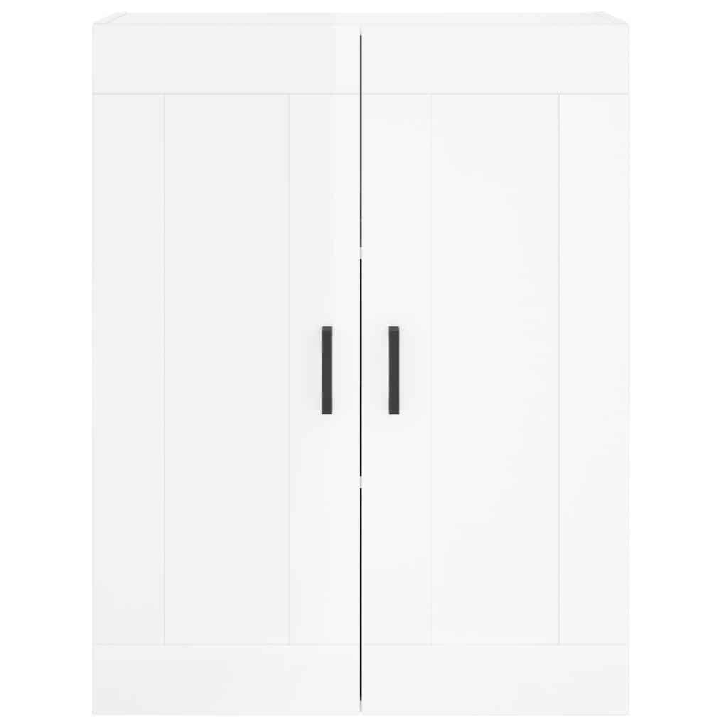 Highboard High Gloss White 69.5x34x180 cm Engineered Wood