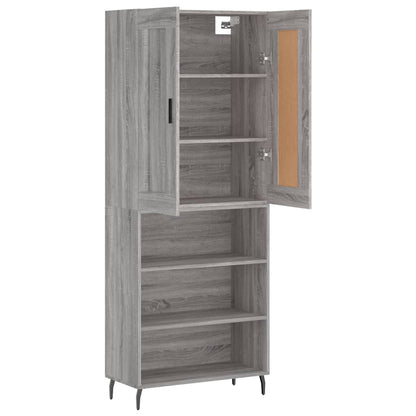 Highboard Grey Sonoma 69.5x34x180 cm Engineered Wood