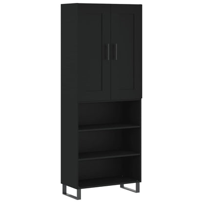 Highboard Black 69.5x34x180 cm Engineered Wood