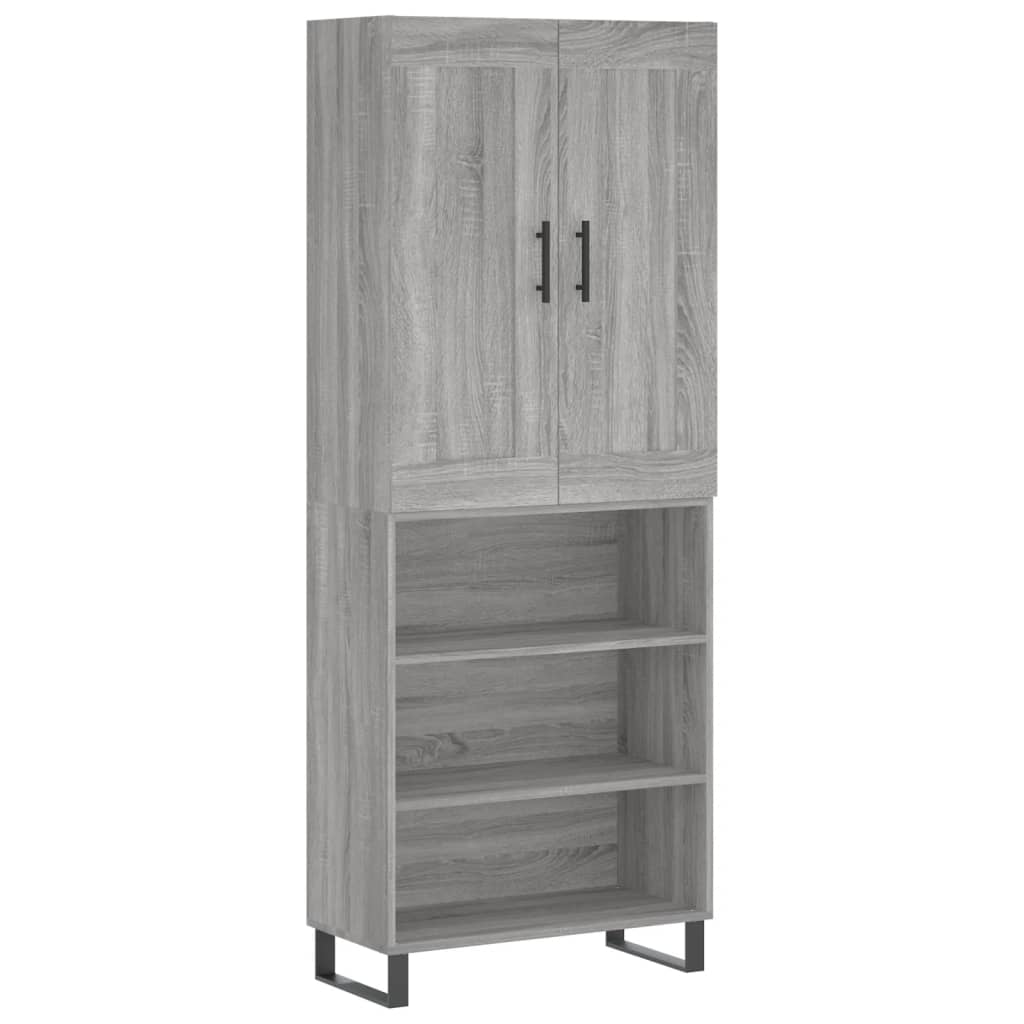 Highboard Grey Sonoma 69.5x34x180 cm Engineered Wood