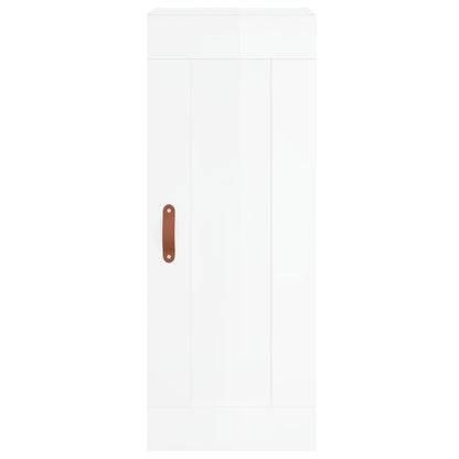 Highboard High Gloss White 34.5x34x180 cm Engineered Wood