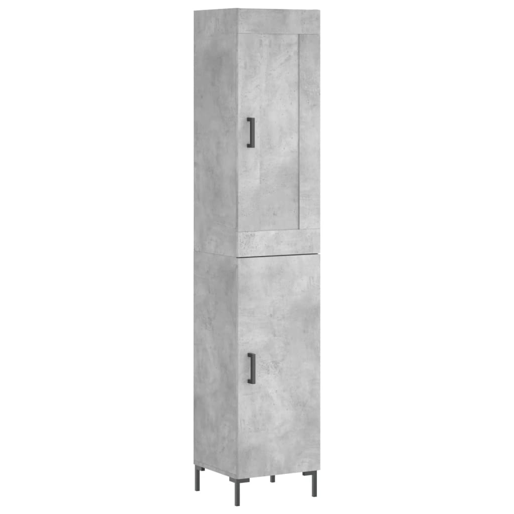 Highboard Concrete Grey 34.5x34x180 cm Engineered Wood