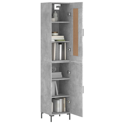 Highboard Concrete Grey 34.5x34x180 cm Engineered Wood