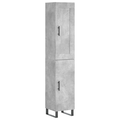 Highboard Concrete Grey 34.5x34x180 cm Engineered Wood