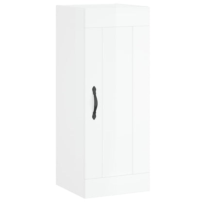 Highboard High Gloss White 34.5x34x180 cm Engineered Wood