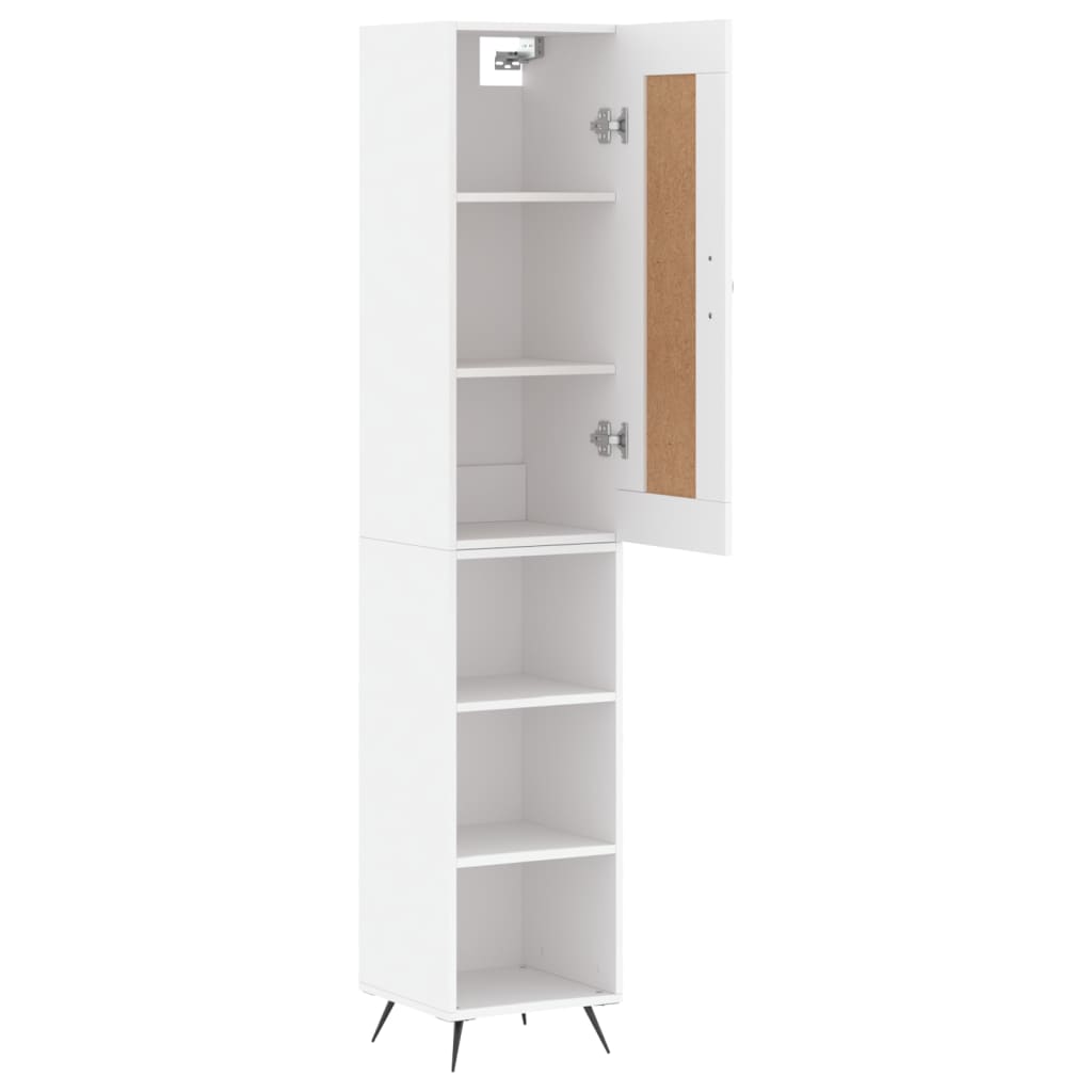 Highboard White 34.5x34x180 cm Engineered Wood