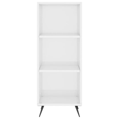Highboard High Gloss White 34.5x34x180 cm Engineered Wood