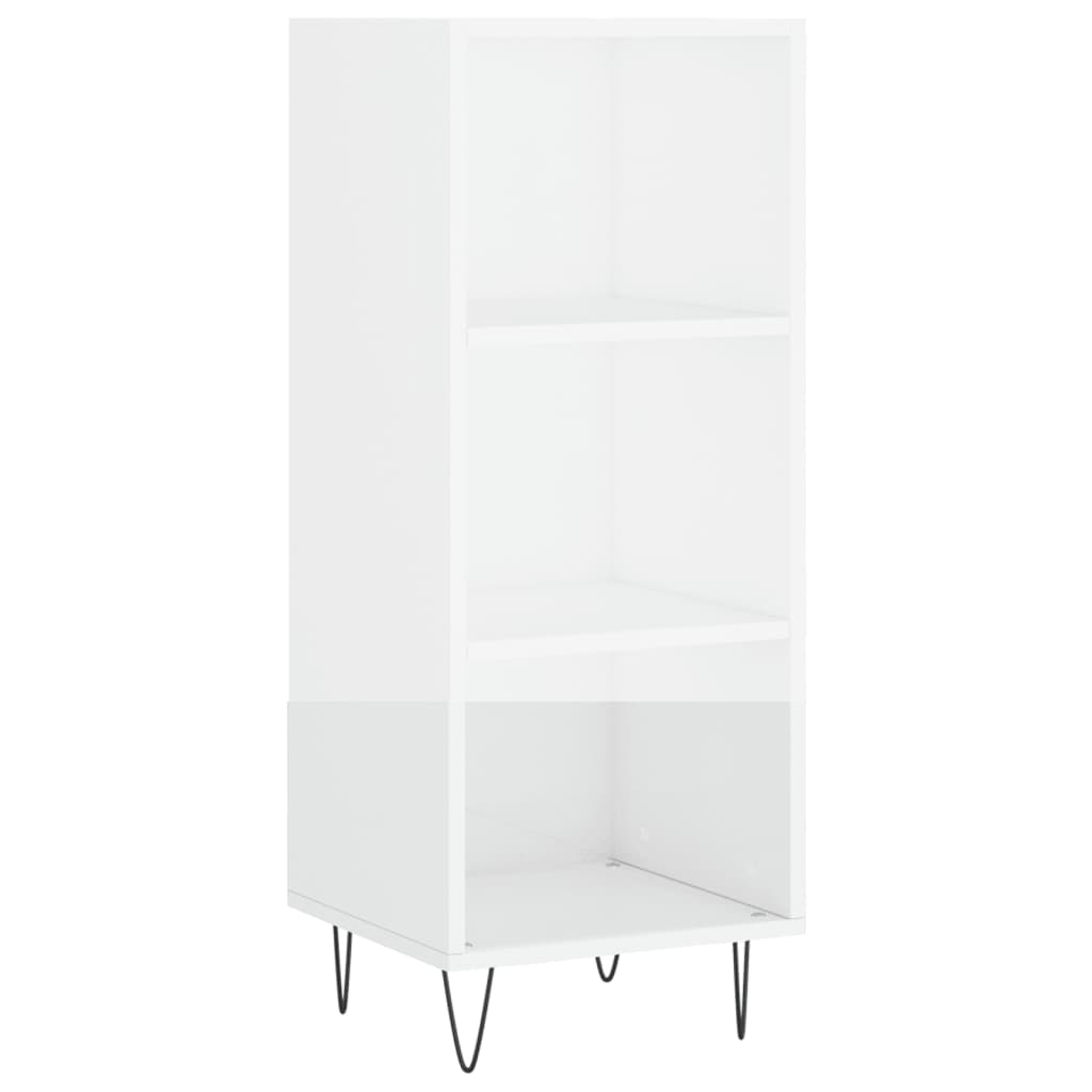 Highboard High Gloss White 34.5x34x180 cm Engineered Wood