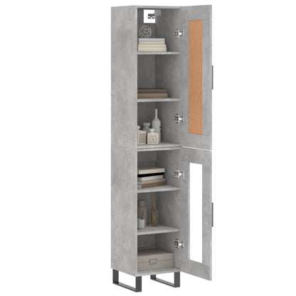 Highboard Concrete Grey 34.5x34x180 cm Engineered Wood