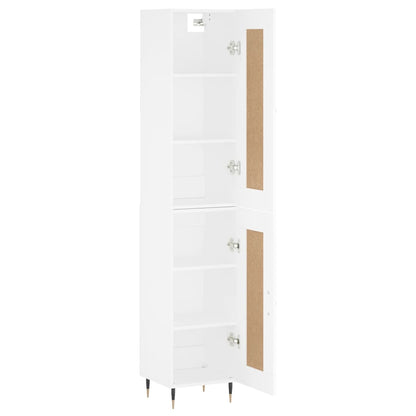 Highboard White 34.5x34x180 cm Engineered Wood