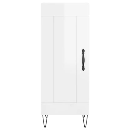 Highboard High Gloss White 34.5x34x180 cm Engineered Wood