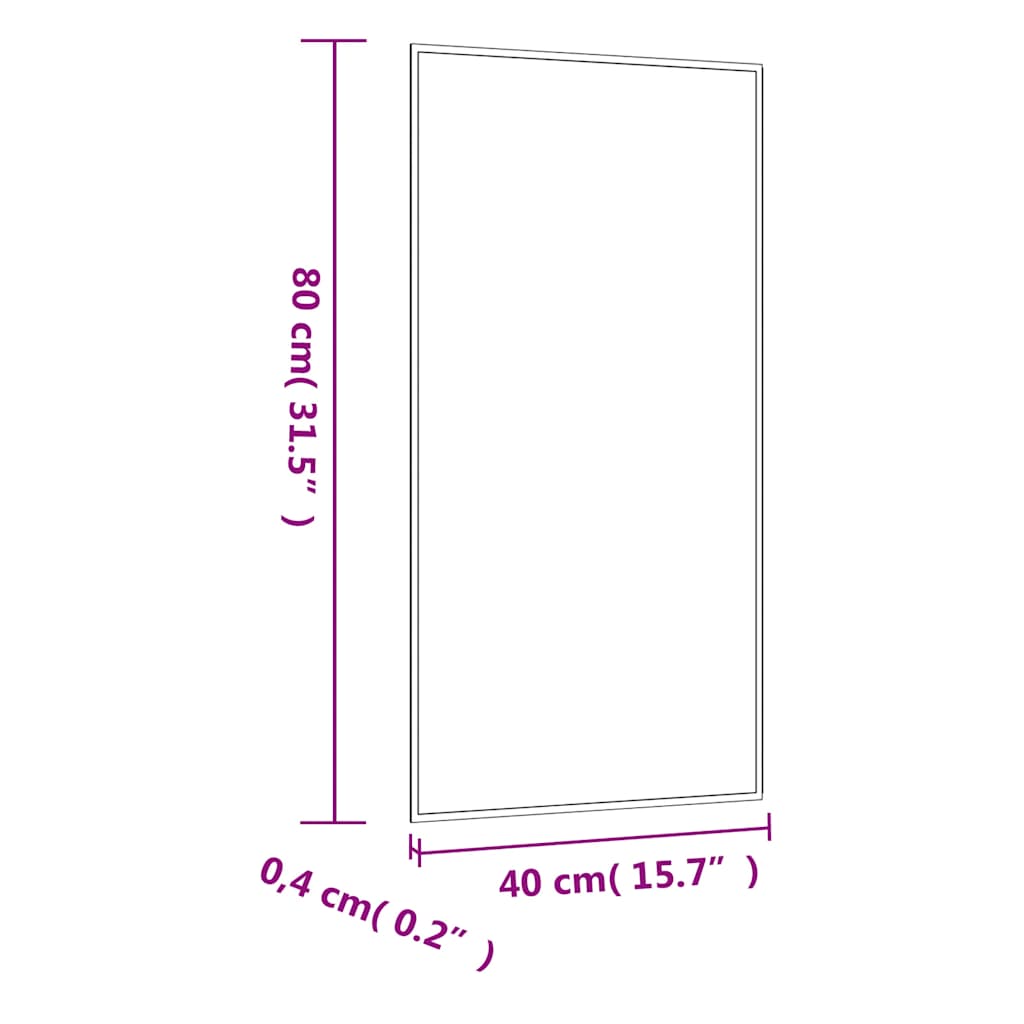 Wall Mirror 40x80 cm Glass Rectangle