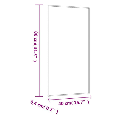 Wall Mirror 40x80 cm Glass Rectangle