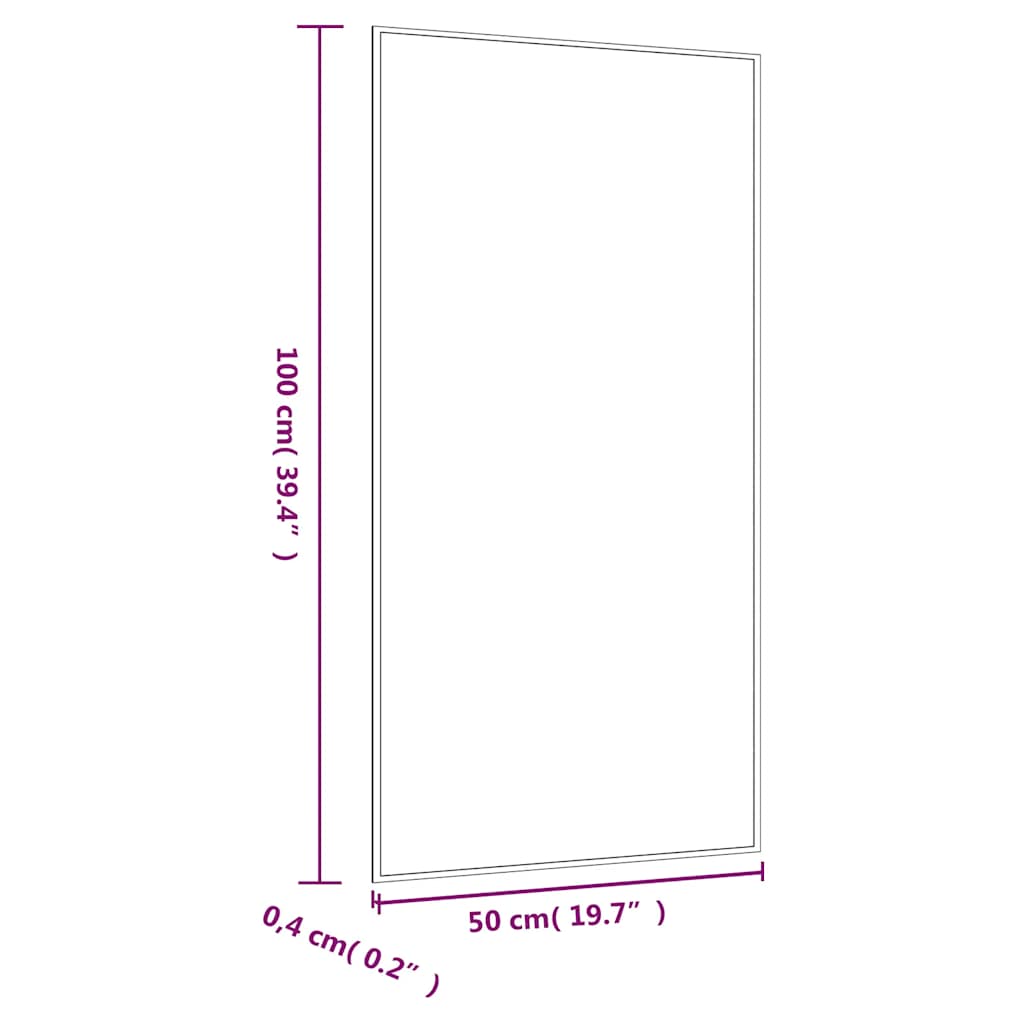 Wall Mirror 50x100 cm Glass Rectangle