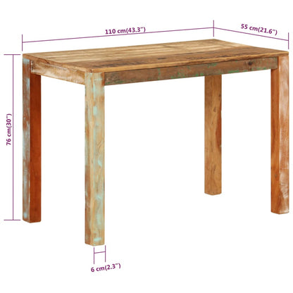 Dining Table 110x55x76 cm Solid Wood Reclaimed